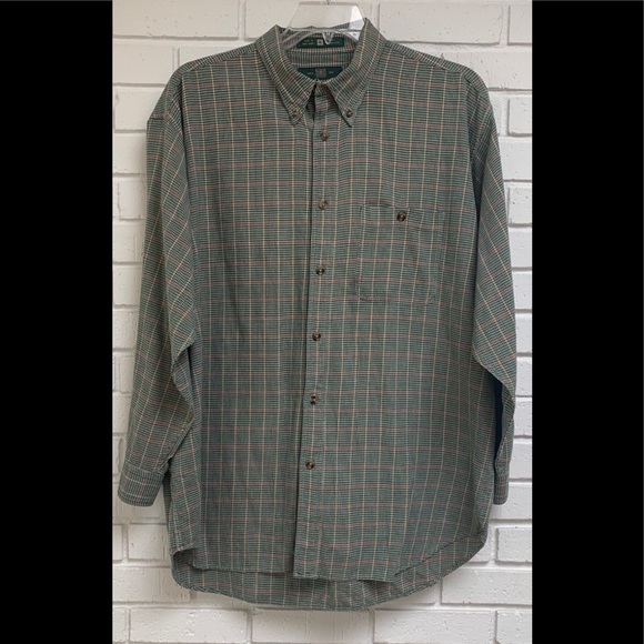 Orvis Large Button Long-sleeve Plaid Cotton Shirt - Picture 1 of 8